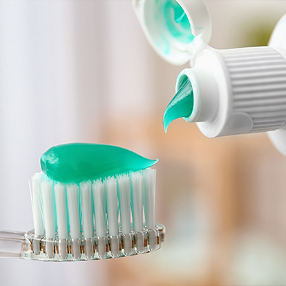 Close up of toothpaste on a toothbrush