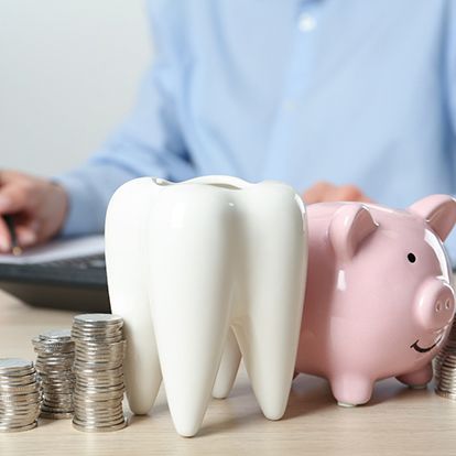 Coins and a piggy bank