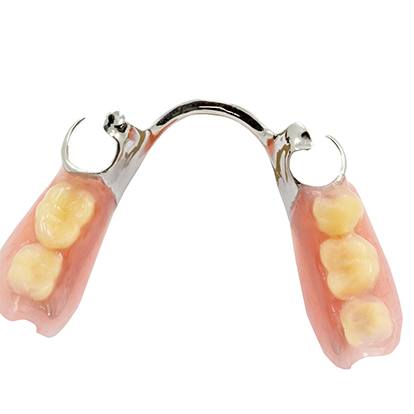 a closeup of a partial denture
