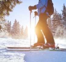 Person skiing in the snow